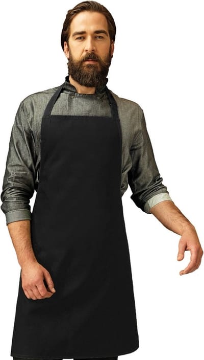 Keukenschort voor volwassenen zwart - Barbecueschort zwart basic