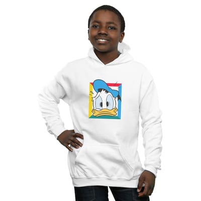 Disney Jongens Donald Duck Panicked Hoodie (Wit)