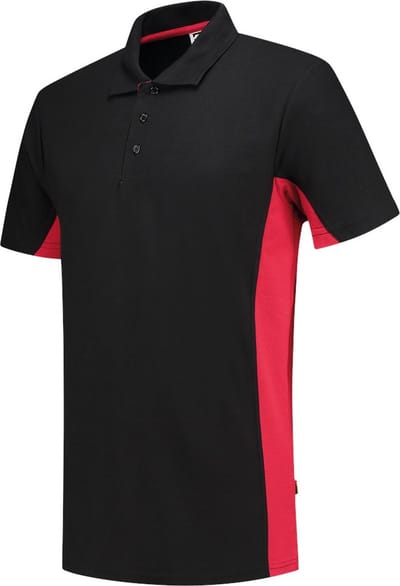 Tricorp Poloshirt Bicolor 202004 Zwart/Rood - Maat 5XL