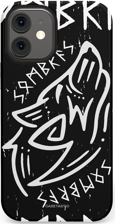Casetastic Hoesje Geschikt voor Apple iPhone 12 Mini - Stijlvolle Beschermende Duo-layer Case - Wolvenkreet