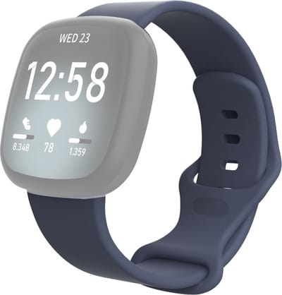 Siliconen bandje - geschikt voor Fitbit Versa 3 / Versa 4 / Sense - M/L - steenblauw