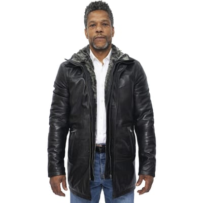 Heren lederen trenchcoat-Aleppo