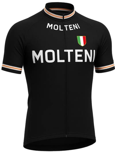 Retro Wielershirt Molteni Zwart - Gruppo Sportivo - S