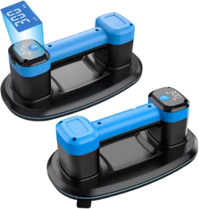 Elektrische Vacuüm Zuignappen met Smart Display 300KG - Ideaal voor het Tillen van Grote Tegels, Glas, Marmer & Keramische Platen - Dubbele Motor- USB-C - Oplaadbaar - Professionele Tegellifter met Sterke Zuigkracht - Blauw - 2 Zuignappen