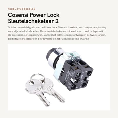 Dailygoods - Power Lock Sleutelschakelaar - 2 standen - Lange levensduur - Compact formaat - Veelzijdig in gebruik - Eenvoudig te installeren - Handig...