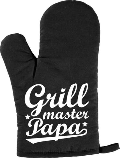 Grillmaster papa BBQ handschoen/ barbecue want - zwart - heren - Papa/ Vaderdag cadeau - verjaardag