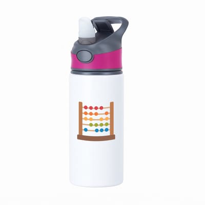 Hacebo® - Leren rekenen waterfles met rietje roze - Kind - Kinderen - Telraam - leren tellen - wiskunde - water fles - 650ML