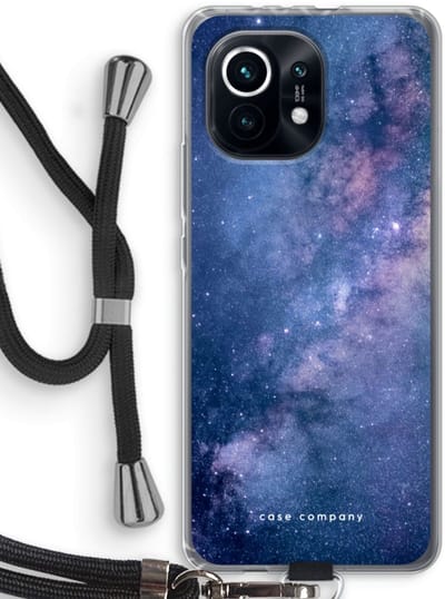 Case Company® - Hoesje met koord geschikt voor Xiaomi Mi 11 hoesje met Koord - Nebula - Telefoonhoesje met Zwart Koord - Bescherming aan alle Kanten en Over de Schermrand