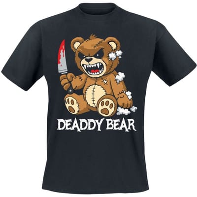 Tierisch - Fun T-shirt - Deaddy Bear - M tot 3XL - voor Mannen - zwart