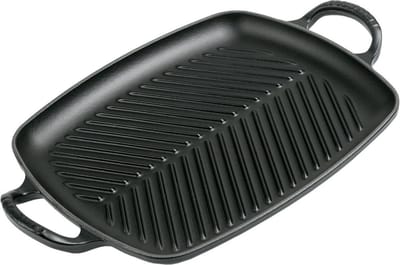 Le Creuset Grillplaat Signature - Mat Zwart - 30 x 27 cm - Geëmailleerd Gietijzer - Geschikt voor Alle Warmtebronnen, inclusief Inductie en Oven - Vaatwasserbestendig - Levenslange Garantie