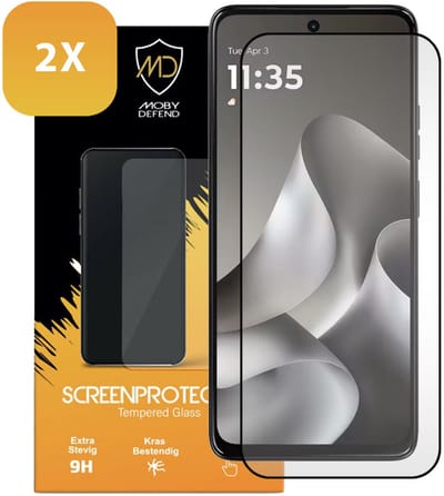 2-Pack MobyDefend Screenprotectors - Geschikt voor Motorola Moto G37 / G37 Power / G47 - Screensavers Met Zwarte Randen - Gehard Glas