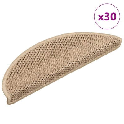 vidaXL - Trapmatten - zelfklevend - Sisal-Look - 30 - st - 56x17x3 - cm - zand