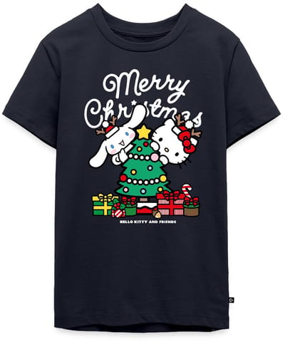 Hello Kitty En Cinnamoroll Kerstontwerp Premium T-Shirt Tiener