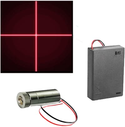 Dailygoods - Rode laser kruismodule - 650nm diode met driver - Kunststof lens - AA batterijhouder - Handmatig gebruik - Ideaal voor robots en smarthome