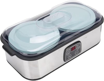 Aurixi® Yoghurtmaker - Yoghurtmakers - Yoghurtmachine - 8 x 180 ml - 20 tot 55 Graden - Zilver ‎- 40cm x 20cm x 16cm