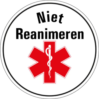 Niet reanimeren bord - kunststof 100 mm