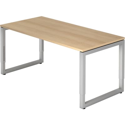 REGO 16 S | Bureau - 160 x 80 Eiken/Zilver Tafelhoogte I In hoogte verstelbaar