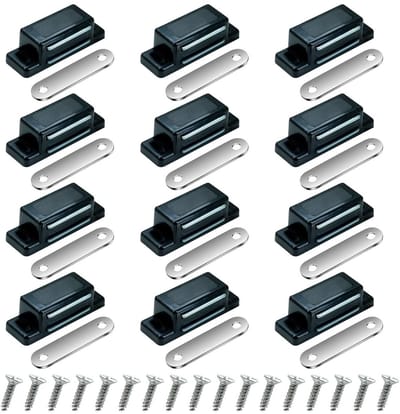 Dailygoods- Deursluiters 12 Stuks - Sterke Magneetsluitingen - Veilig voor Kinderen/Huisdieren - Tot 6 kg Draagkracht - Robuust - Wit - Kastsluitingen