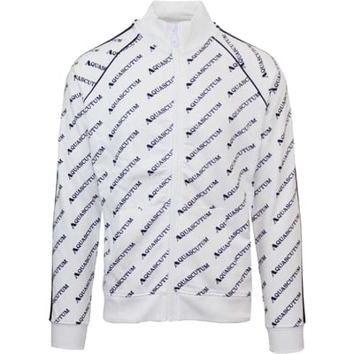 Aquascutum Heren Raglan Track Jacket met hoge kraag (Wit)