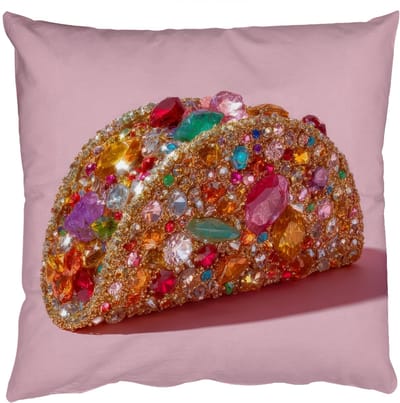 Sierkussens - Kussentjes Woonkamer - 50x50 cm - Taco - Kleurrijk - Edelstenen - Goud