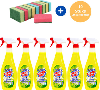 Ontvetter - 6 Stuks - Schoonmaakmiddelen - Keukenreiniger - Badkamer Reiniger - Schoonmaken - Allesreiniger Voordeelverpakking