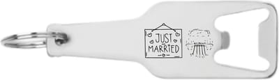 Akyol - just married flesopener - Trouwen - koppel - leuke cadeau voor pasgetrouwd stel - 105 x 25mm