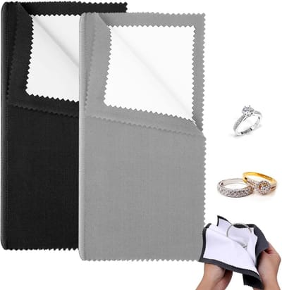 Zilverpoetsdoeken - Sieraden poetsen - Onderhoud zilver - Multivezel textuur - 2 stuks - Zilver