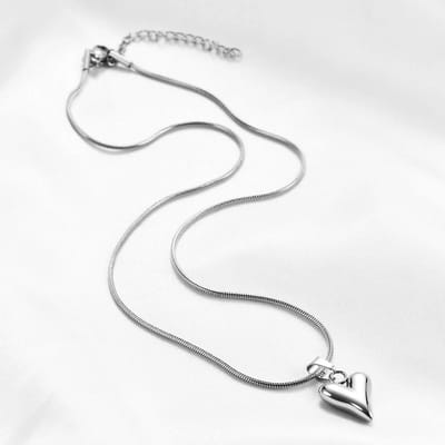 Sorprese Amore Ketting Dames - Zilverkleurige Hart Hanger - Luxe Dames Ketting - Zilverkleurig - Perfect Cadeau voor Haar - Sinterklaas - Kerst - Model ZZ