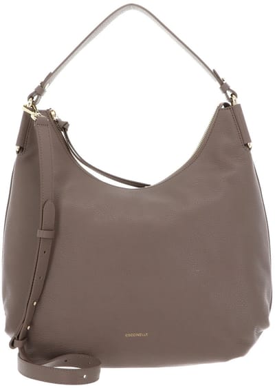 COCCINELLE Leren schoudertas Rebekka Handbag Grained Leather Warm Taupe