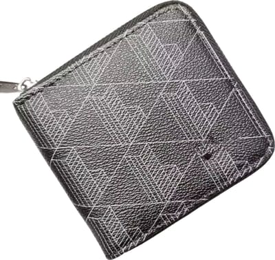 Retro Heren Portemonnee van PU met Geometrische Print - Minimalistische Urban Wallet met Muntvak en Pashouder - Waterafstotende Dagelijkse Portefeuille