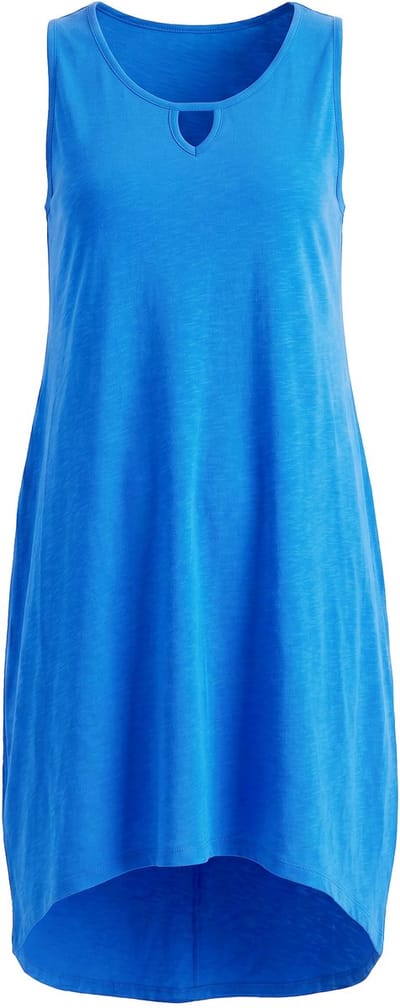 Angel of Style - Dames - Midi-jurk van jersey mouwloze A-lijn keyhole - Blauw - Maat 50