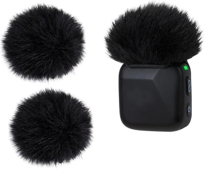 Microfoon Windkap - Harige Voorruit - Winderige Opnames - Speciaal Ontworpen - 2 Stuks - Zwart