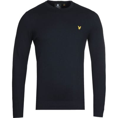 Lyle & Scott Donkerblauwe Katoenen Merino Trui