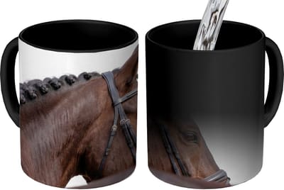 Magische Mok - Foto op Warmte Mokken - Koffiemok - Portret - Paard - Elegant - Magic Mok - Beker - 350 ML - Theemok