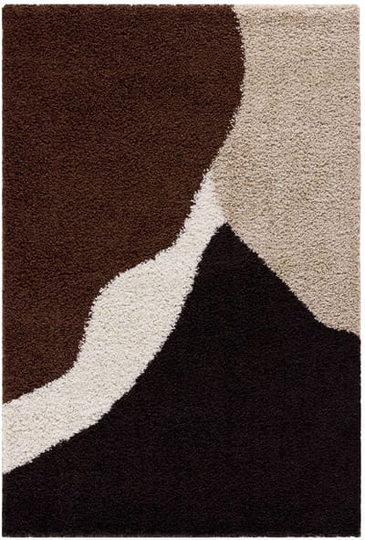 sweeek - Shaggy binnenkleed met geometrische patronen ecru, beige, bruin en zwart - verschillende afmetingen - omar