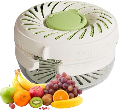 Fruit Spoelbak - Wasbak Met Zeef - Groente Schoonmaken - Inklapbaar Handvat - 14 x 21 x 14 cm - Groen