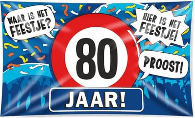 Paperdreams - Gevelvlag XXL - 80 Jaar (150 x 90 cm)