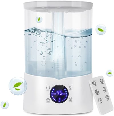 PolkaHome® Grote Luchtbevochtiger; Aroma Diffuser Humidifier; luchtreiniger met Keramische Filter, LED Display, Digital Control, Remote, Auto Shut-Off, Timer; lucht bevochtiger voor Slaapkamer, Woonkamer, Kantoor.