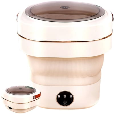 Emora Opvouwbare wasmachine - Inhoud 9L - Mini Wasmachine - Mini Wasmachine Met Centrifuge - 32 x 31 cm - Met Spin-Droger -