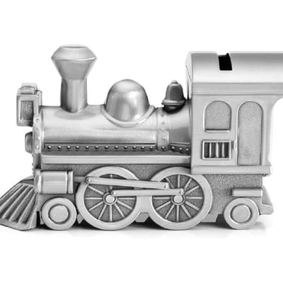 Metalen Geldkoffer Trein Spaarpot Zilveren Penny Munt Spaardoos voor Kinderen Kerst Verjaardag Vakantie Cadeau gray