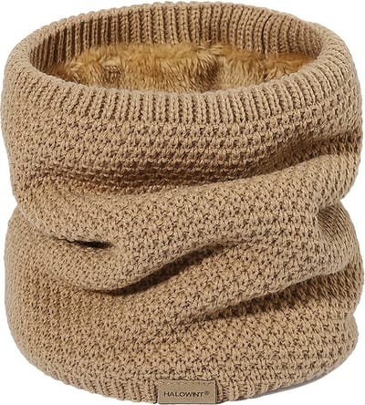 Livano Nekwarmer - Dames - Fleece - Motor - Bandana - Masker - Colsjaal - Sjaal - Gewatteerd - Skiën - Warm - Rekbaar - Khaki