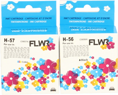 FLWR - Inktcartridge / 56 & 57 / 2-pack / Zwart & Kleur - Geschikt voor HP