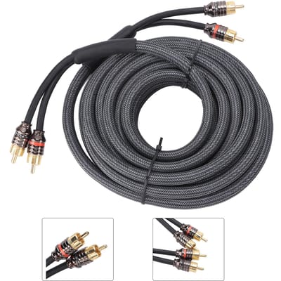 Adaptateur de Câble de Signal Audio de Voiture 4,5 m 180 pouces Couche en Plastique PVC Noir pour Modification d'Amplificateur Home Cinéma