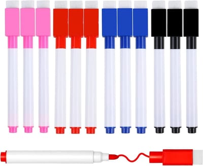 Erasable witteboard markers met fijne punt - ideaal voor school, kantoor en thuisgebruik