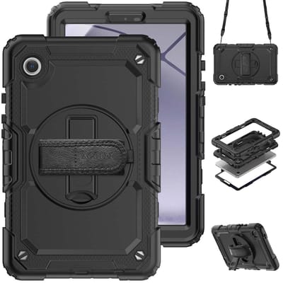 Accezz Tablet Hoes - Geschikt voor Samsung Galaxy Tab A9 8.7 inch - Backcover Shoulder Strap - Zwart