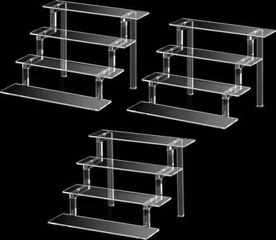 Cosmetica opbergrek make-up organisator standaard cupcake standaard acryl standaard plank kaartstandaard acryl opstapstandaard voor snoep verzamelobjecten 3 stuks