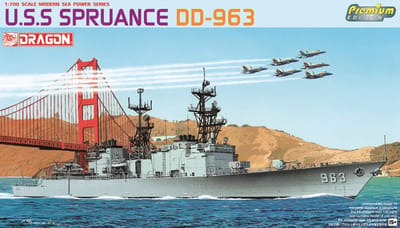 Dragon Modelbouwpakket Schepen - 7084 U.S.S Spruance DD-963 - Destroyer Spruance-class - Marine Schip Plastic - 1:700 - Modelbouw