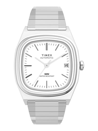 Timex Timex® Automatic 1983 E Line Reissue Automatic Wind Zilveren Toon Case: 100% Stainless Steel | Armband: 100% Stainless Steel 34 mm TW2W70800AJ, TW2Y07200AJ
