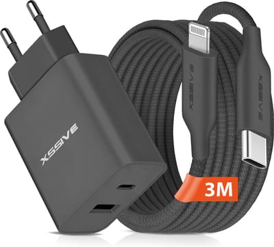 USB C Adapter 2 Poorten met geschikt voor USB-C naar Lightning Kabel 3 Meter