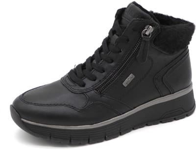 Jana Dames Veterboot - 26268-001 Zwart - Wijdte H - Maat 37